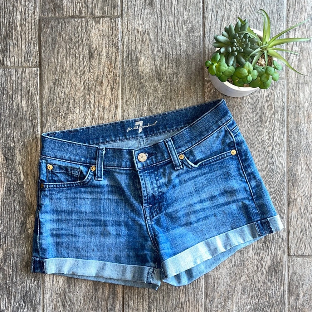 7FAMK Denim Cuffed Shorts